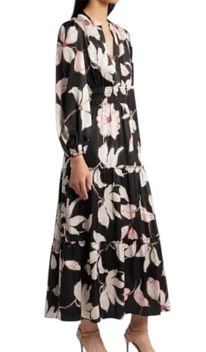 Julia Jordan NWT Floral Midi Dress In Black/Ivory Size 6