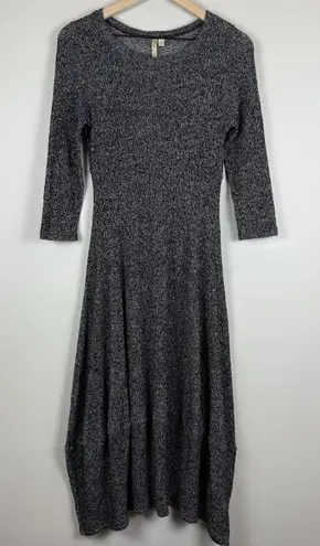 Comfy USA Women Midi Kati Dress XS Gray Lagenlook Minimalist Drapey Slouchy