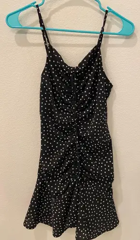 Boohoo Drop Waist Polka Dot Dress