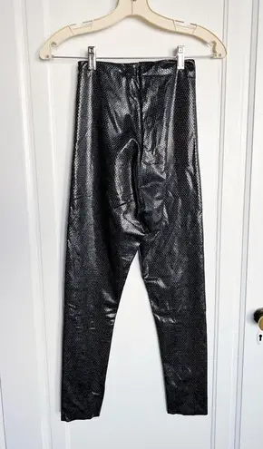 Commando • Faux Leather Animal-Print Leggings in Navy Snake blue black reptile