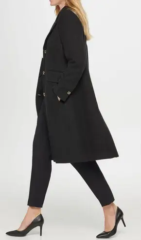 Karl Lagerfeld NWT $325 Paris Tailored Pickstitch Wool Blend Coat Black Sz Large