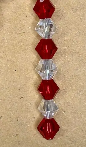 Red & Clear Crystal Candy Cane Earrings