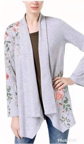 I.N.C. embroidered sweater wrap. NWOT Gray