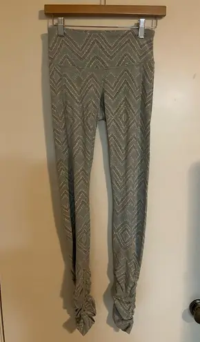 prAna Serafina Ruched Optional Footed Legging Agave Sizzle Green Size XS