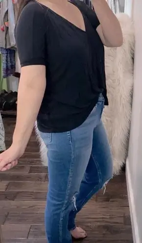 Piko black bamboo blend black top size small