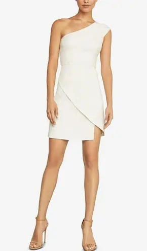 BCBGMAXAZRIA New.  white One-Shoulder Cocktail Dress. 8.