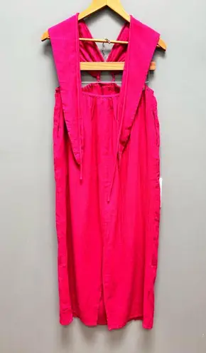Mara Hoffman Laila halterneck midi dress in raspberry pink M