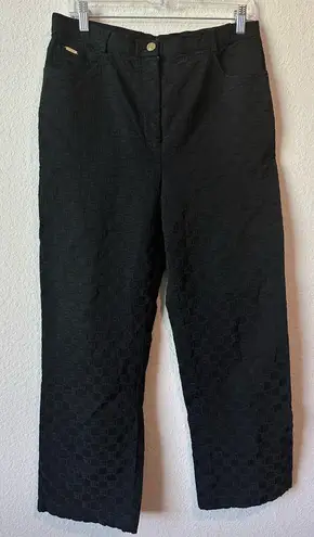 St. John Sport Women’s Size 12 Black High Waist Straight Leg Dress Pants