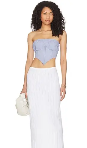 Camila Coelho Kit Bustier in Blue & White Size XXS NWT