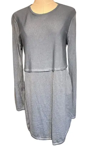 J. Jill Knit Top Tunic Blue Long Sleeve SZ SM Boho Cottage Core Office Siren