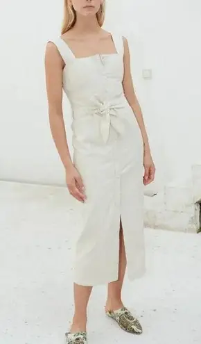 Nanushka Sally Denim Creme Midi Dress XS