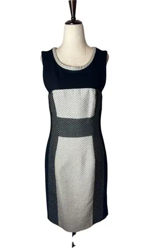 Yoana Baraschi Anthropologie Dress Women 8 Black Dotted Column Sheath Mini Retro