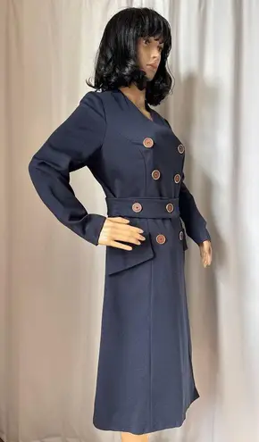 Vintage OOAK Navy coat dress double