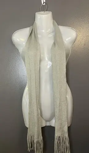 Greenbrier International Scarf Womens One Size Gray Knit Fringe Acrylic Winter