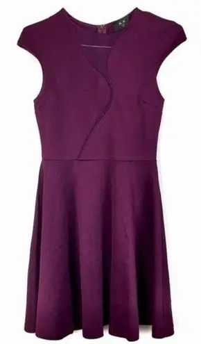 AX Paris Mesh Cutouts Cap Sleeve Fit & Flare Dress