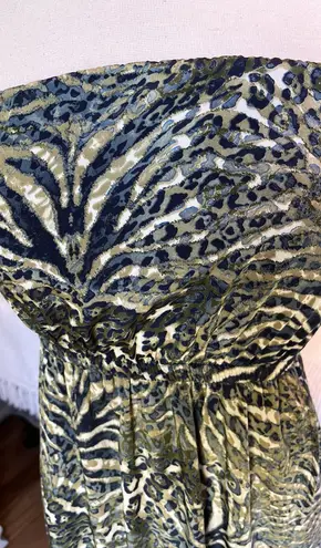 YA Los Angeles Jungle Dress Wrap High Low Strapless Beach Off Shoulder Medium