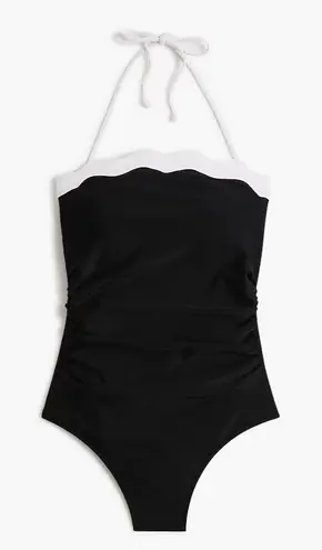 J. Crew Factory Scalloped Strapless Strapped Black One