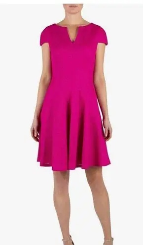 Julia Jordan Womens Boned Mesh Collar Cap Sleeve Flared Dress size 8