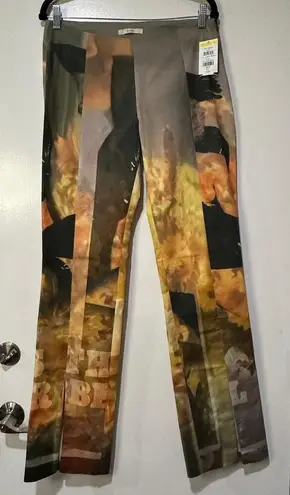 Elliss Orange Sunflower Jeans Print Multi Graphic Size Large NWT Organic Cotton