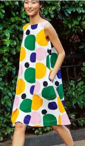 Uniqlo  x Marimekko Sleeveless Polka Dot Shift Midi Summer Dress Size Small thumbnail 1
