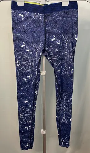 SKINS Women's Medium Blue Paisley Print Athletic Running Leggings Tights