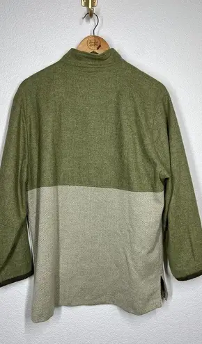 Perry Landhaus Embroidered Appliqué Wool Sweater Top Size US 10 Green Vintage