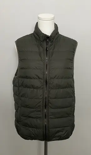 Hawke & Co. Hawk & Co Vest Puffer Reversible Duck Down Pockets Lightweight Olive Green Tan