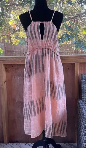 Akemi + Kin Anthropologie Ikat Halter Midi Dress Pink Size XS