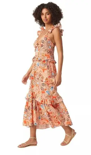 MISA Los Angeles NWT Olivia Rubin Rex Morrison Dress in Tangerine Flora Size S