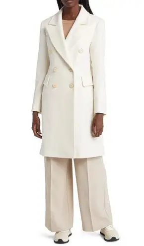 Fleurette Ari Double Breasted Wool Coat in Parchment 14