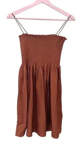 Theory Bustier Dress Flat Twill Rust Clay Women’s Size P/XS Mini Elegant