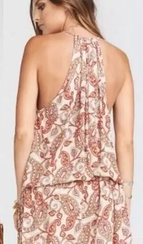 Show Me Your Mumu  Lasso Mini Dress Paisley Print Tassels Open Back Halter S