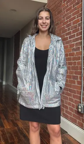 Haoduoyi Reflective/ Shimmer Hooded Jacket