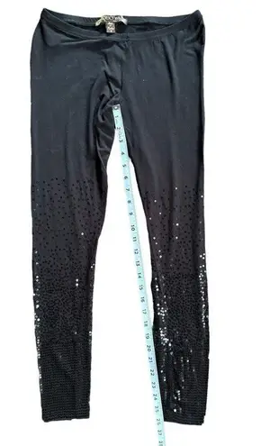 Kische Sequin Detail Black Leggings Size Small