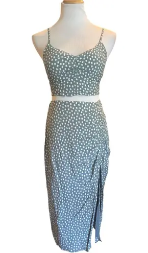 Abercrombie & Fitch  2 Piece Touched Skirt Crop Top Midi Polka‎ Dot Small - Image 1