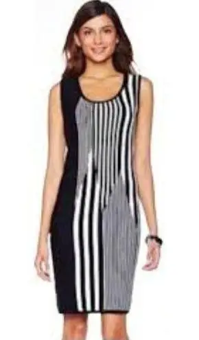 Carmen Marc Valvo Dress Womens Knit Sweater Sheath Sleeveless Modern Size S