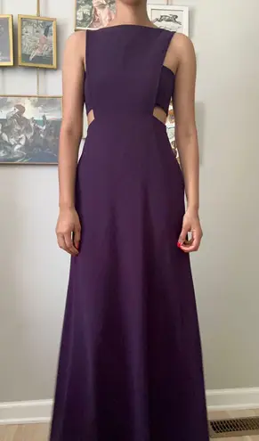 Jill Jill Stuart Purple side Cut Out Gown purple sleeveless maxi formal dress