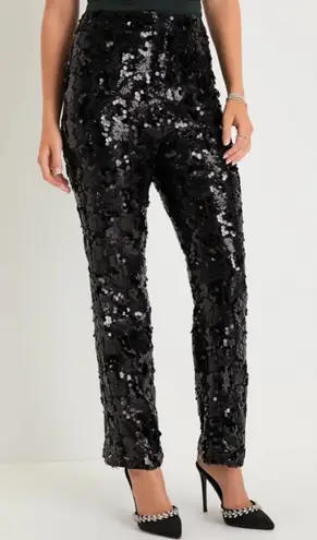 Lulus NWT  Black Sequin Pants thumbnail 1