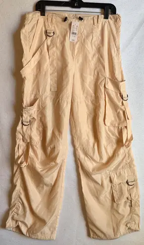 PacSun  LA Hearts Cargo Pants XS Bone Beige Utility Y2K Parachute Streetwear NWT