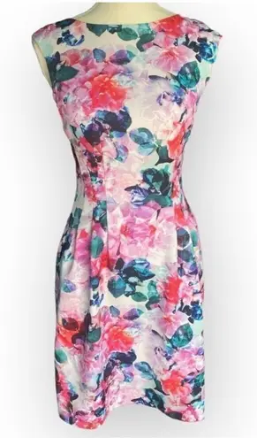 Eliza J Women's Floral Sleeveless Knee Length Dress Size 4 Multicolor