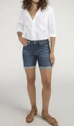 Silver Jeans Co. Women's Sure Thing Long High Rise Shorts Size 27 NWT