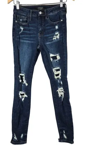 Judy Blue Denim Patch Jean Distressed Skinny Fit 3/26