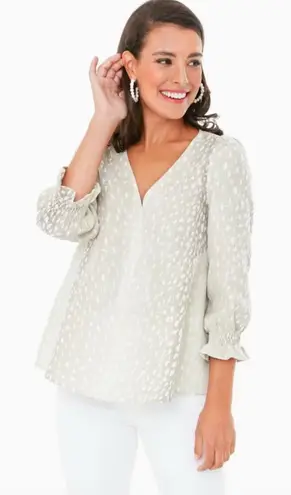NWOT Tuckernuck Antelope Faye Beige 3/4 Sleeve Blouse Size Small White