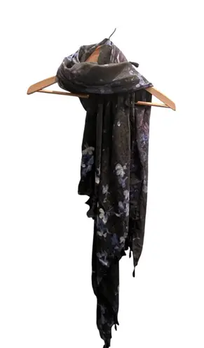 Peter Som Dream Floral Black and Blue Women's Scarf