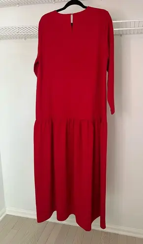 Misook Embroidered Floral Drop Waist Maxi Dress