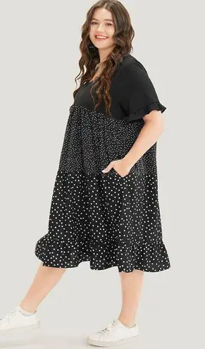 Bloomchic Size 18 - 20 • 2x •  • Polka Dot Pocket Ruffle Sleeve Knee Dress