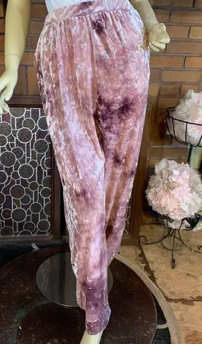 RAINBOW PINK & DARK PINK CRUSHED VELOUR JOGGER PANTS (1X)