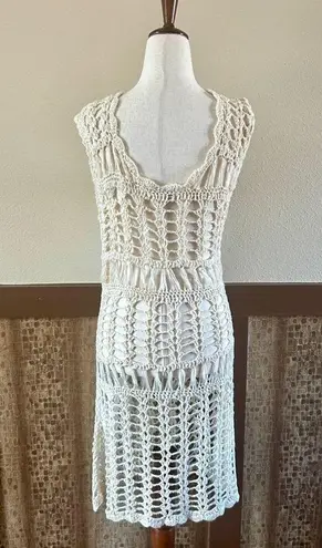 Romeo + Juliet Couture  Sleeveless See-Through Swim Coverup Crochet Dress Small