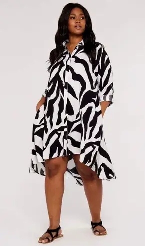 Apricot Zebra Oversized Hi/Lo Dress Size 6, $28, B53