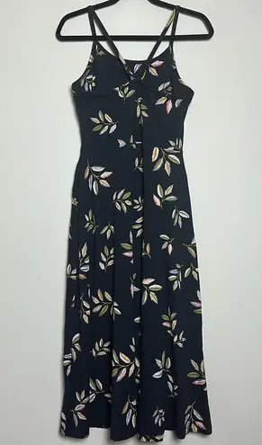 NWT Pact Women’s Golden Hour Leaves Juliet Midi Dress Black Size L